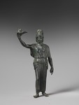 Bronze statuette of Athena flying her owl by Sabine Schmalbeck